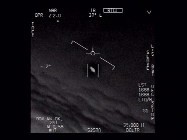 Still from the official US government Gimbal UAP footage released for public use